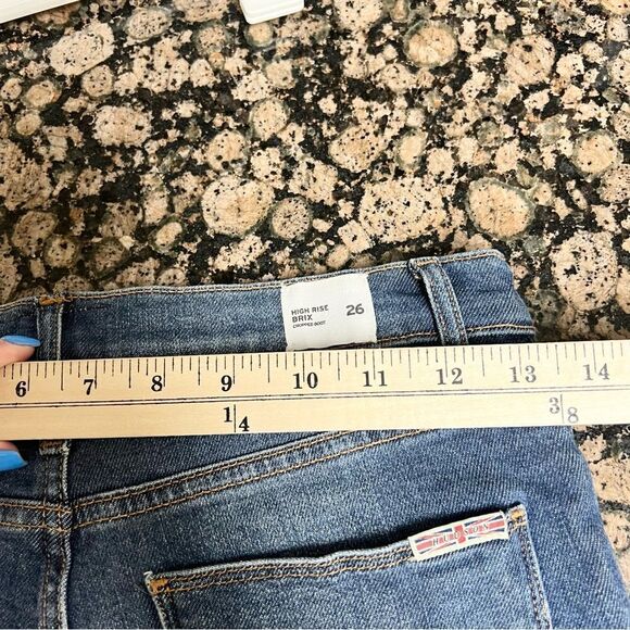 NWT Hudson Brix High Rise Cropped Bootcut Denim Blue Jeans Distressed Size 26 - Picture 4 of 6